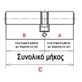 Κύλινδρος (αφαλός) ασφαλείας ISEO R6 με πόμολο