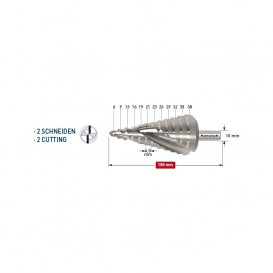 Φρέζες διαβάθμισης 6-38mm Karnasch Γερμανίας HSS-XE(κοβαλτίου)