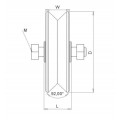 Wheel with screw and one bearing square shape