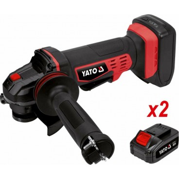 ΓΩΝΙΑΚΟΣ ΤΡΟΧΟΣ ΜΠΑΤΑΡΙΑΣ 18V 125MM SET 2X3AH YT-82828 YATO